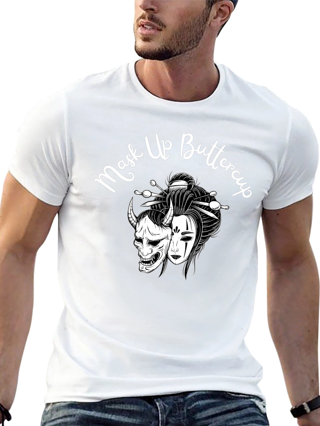 Mask Up Buttercup Graphic Tee - Black