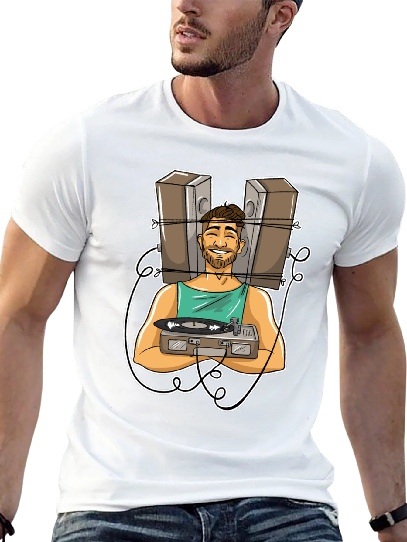 DJ Graphic Tee - Musician Cartoon Design