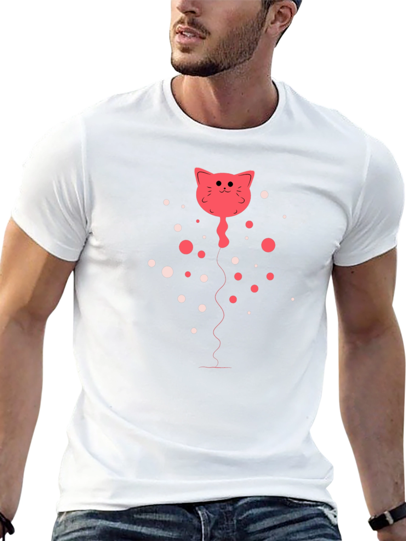 Cat Balloon Graphic Tee - Fun & Unique!