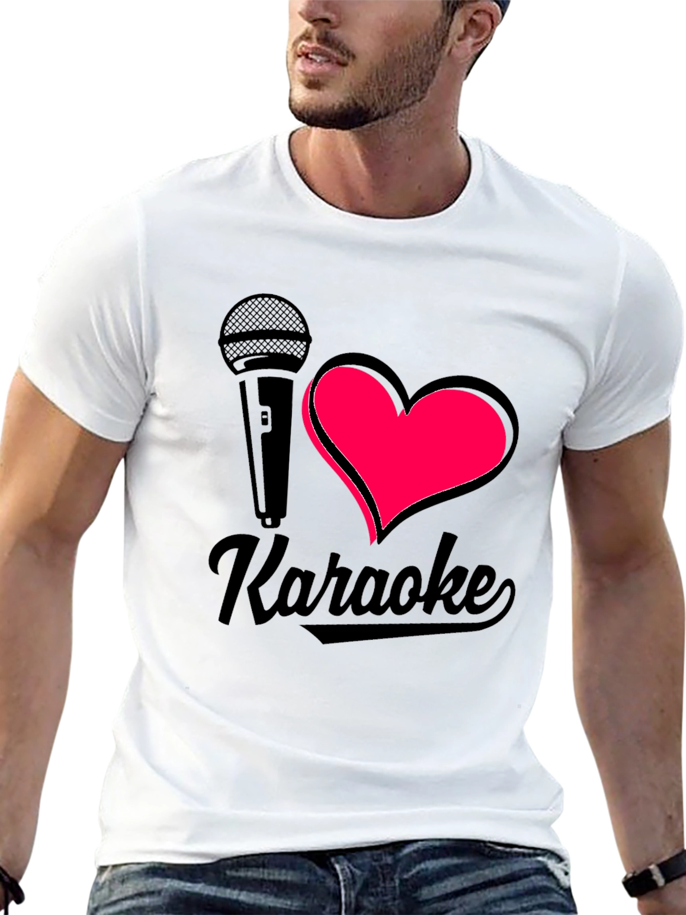 I Heart Karaoke Black Graphic Tee Shirt
