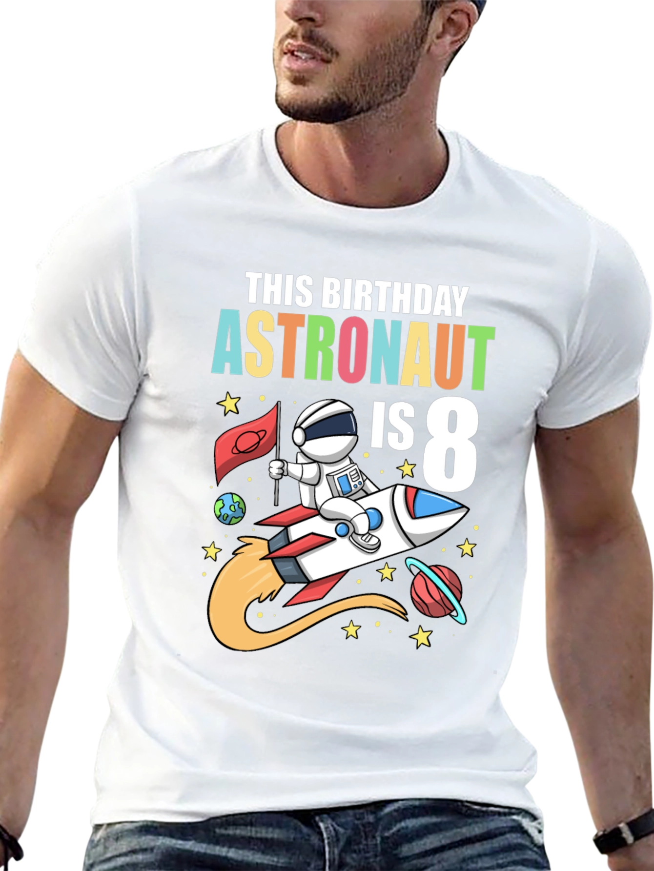 Astronaut Birthday T-Shirt - IS 8 Design