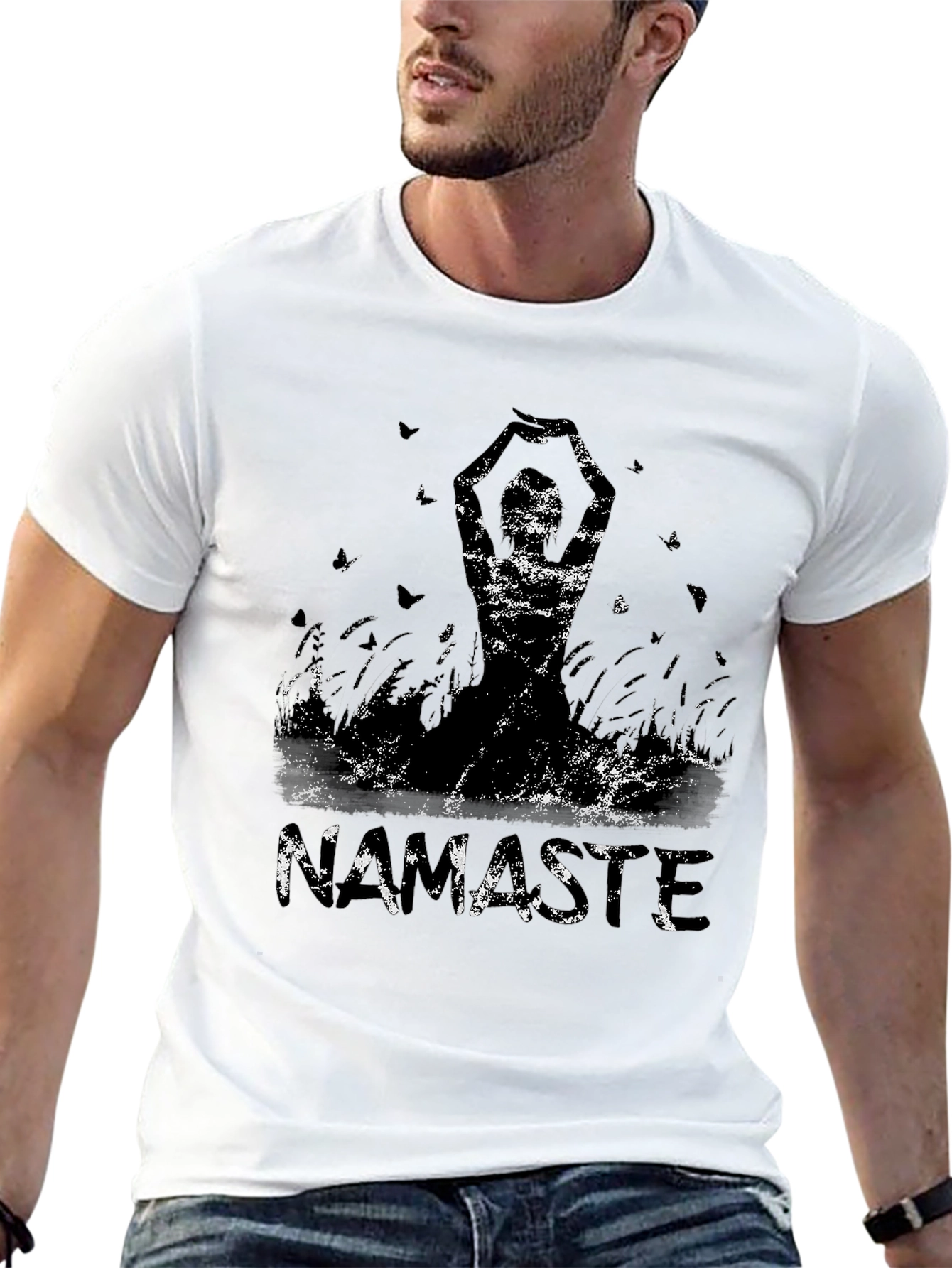 Namaste Graphic Tee - Stylish Yoga Design
