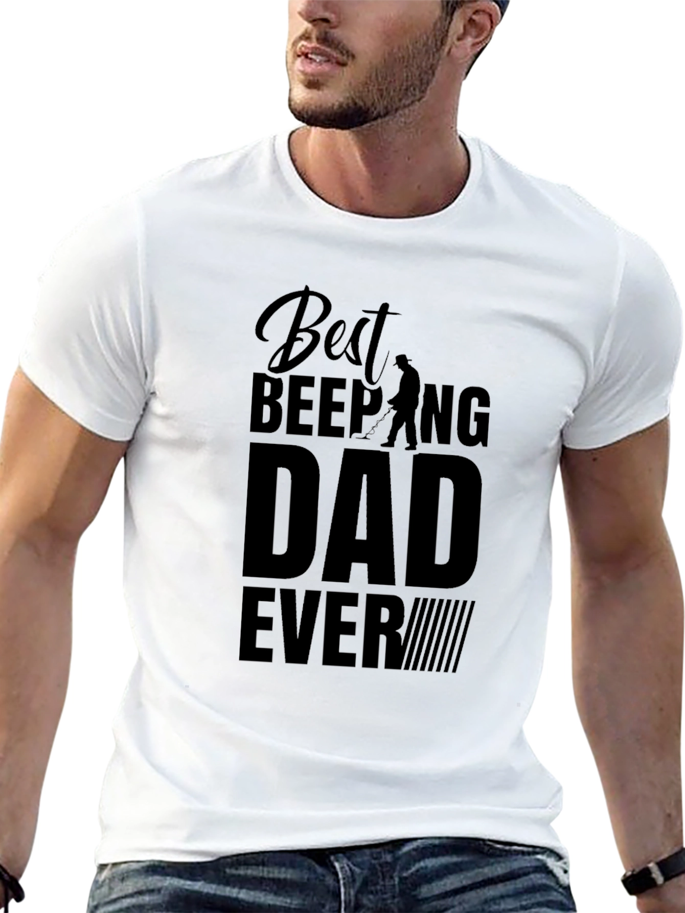 Best Beeping Dad Ever - Black T-Shirt