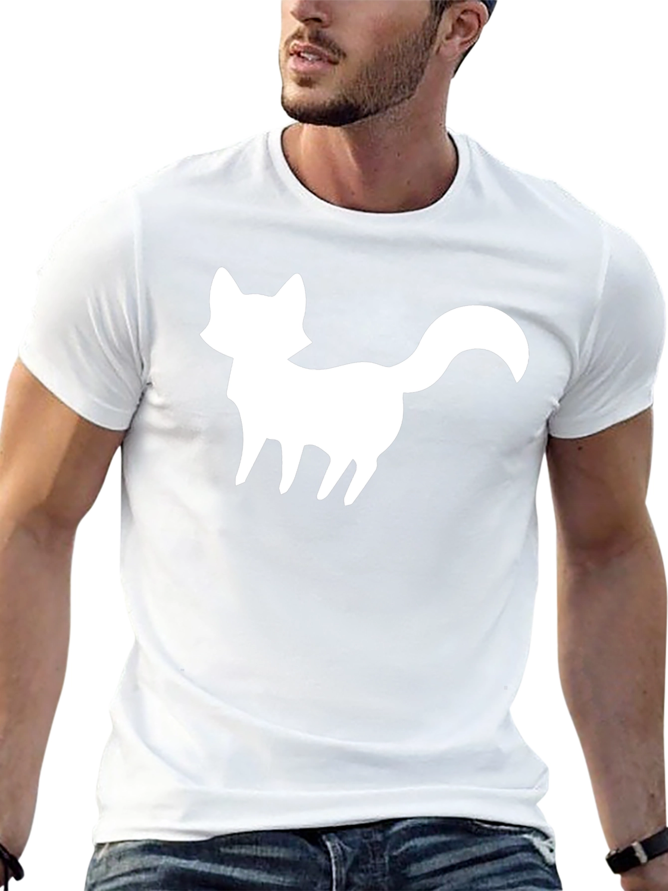Fox Silhouette Graphic Tee - Black Cotton Blend