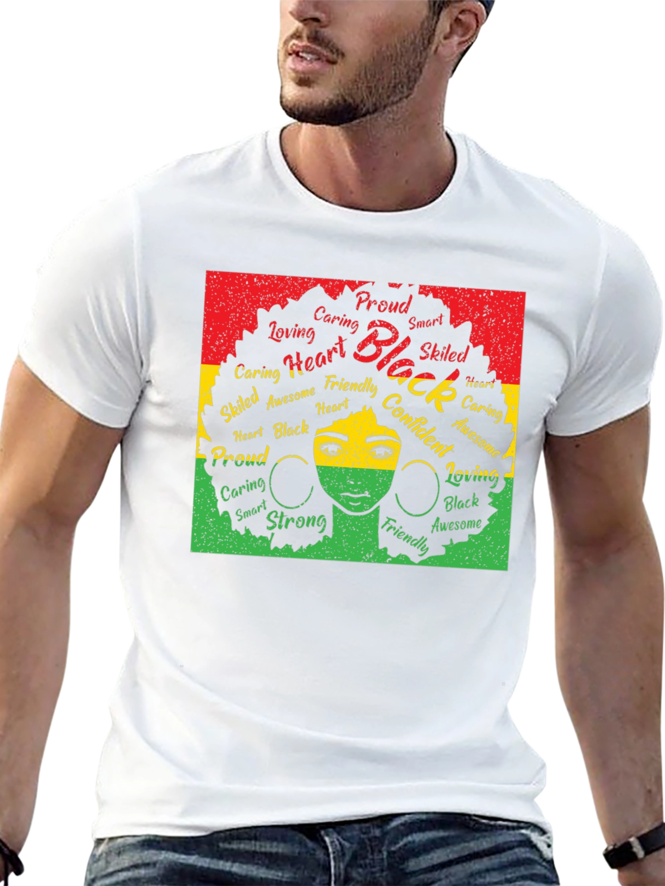Black Pride Afro Word Art T-Shirt