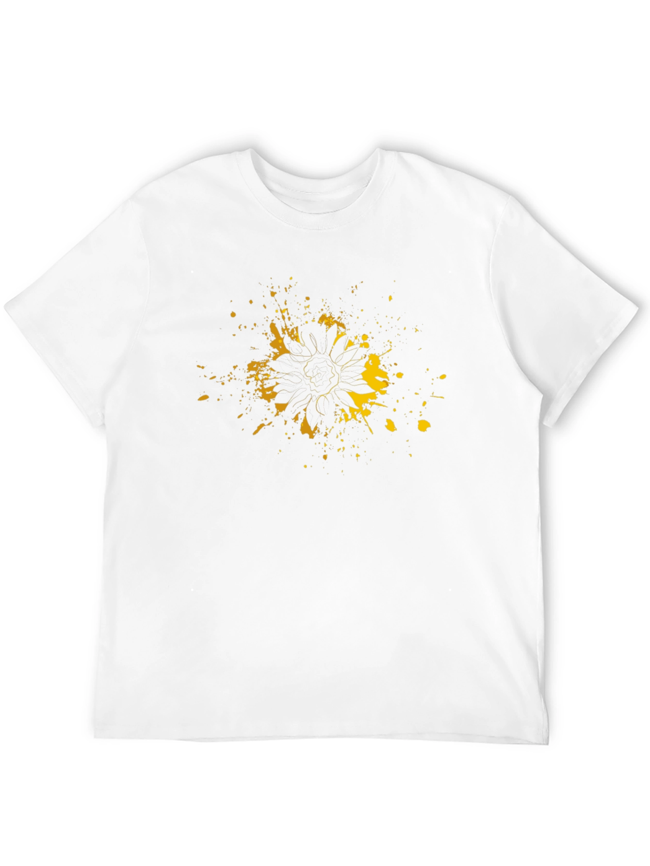 Sunflower Splatter Graphic Tee - Modern Art Shirt