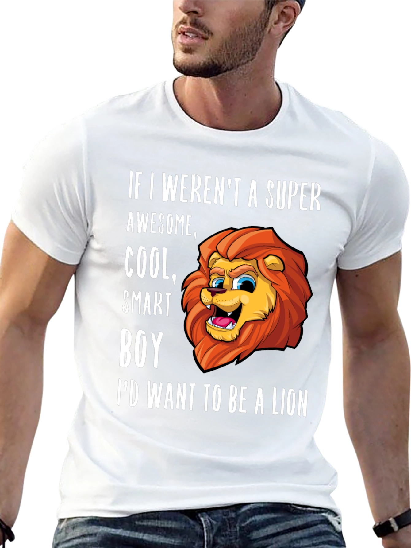 Super Awesome Smart Boy Lion Graphic T-Shirt