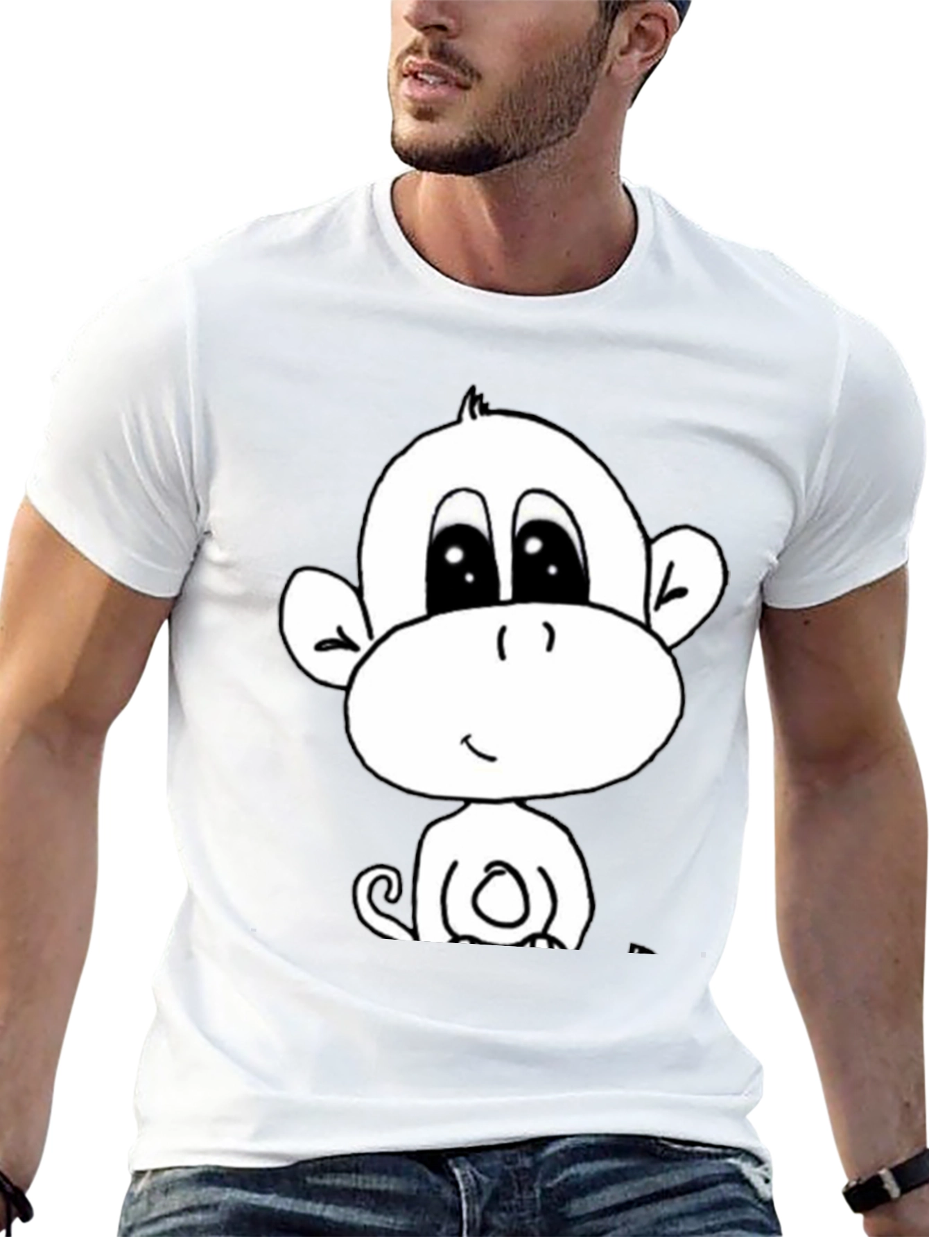 Cute Monkey Graphic Tee - Soft Cotton Blend