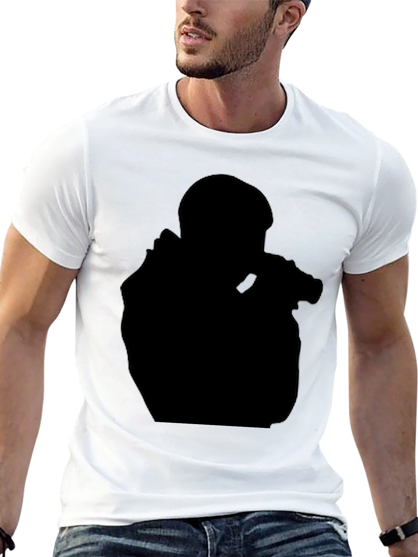 Black Graphic Tee - Silhouette Design