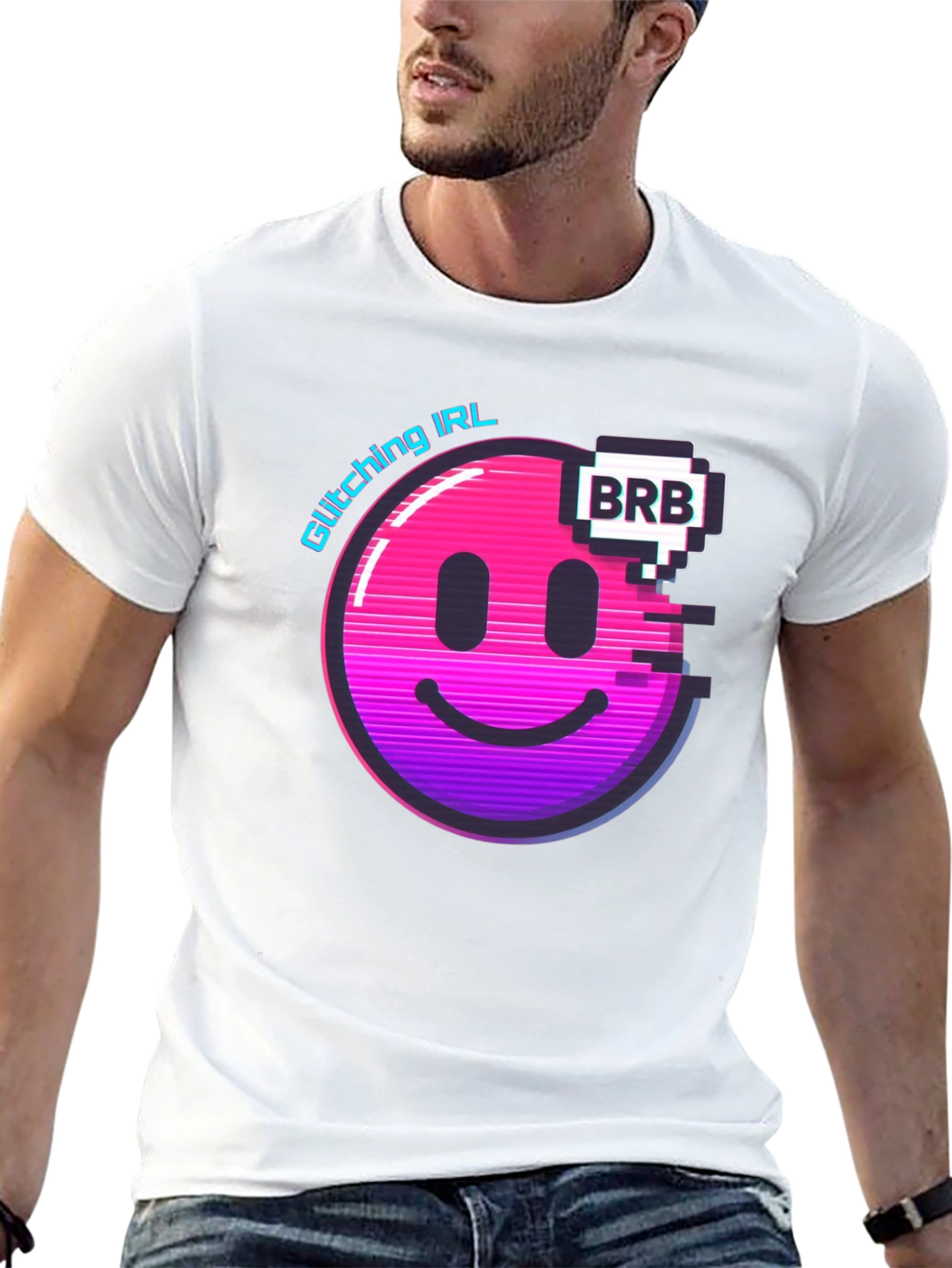 Glitching IRL BRB Graphic Tee - Black