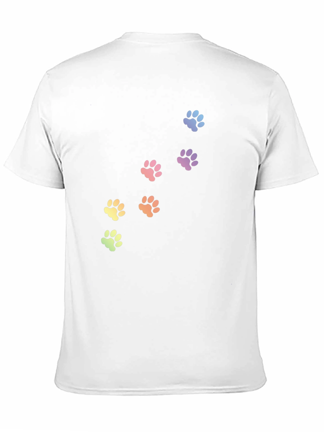 Rainbow Paw Print T-Shirt - Black