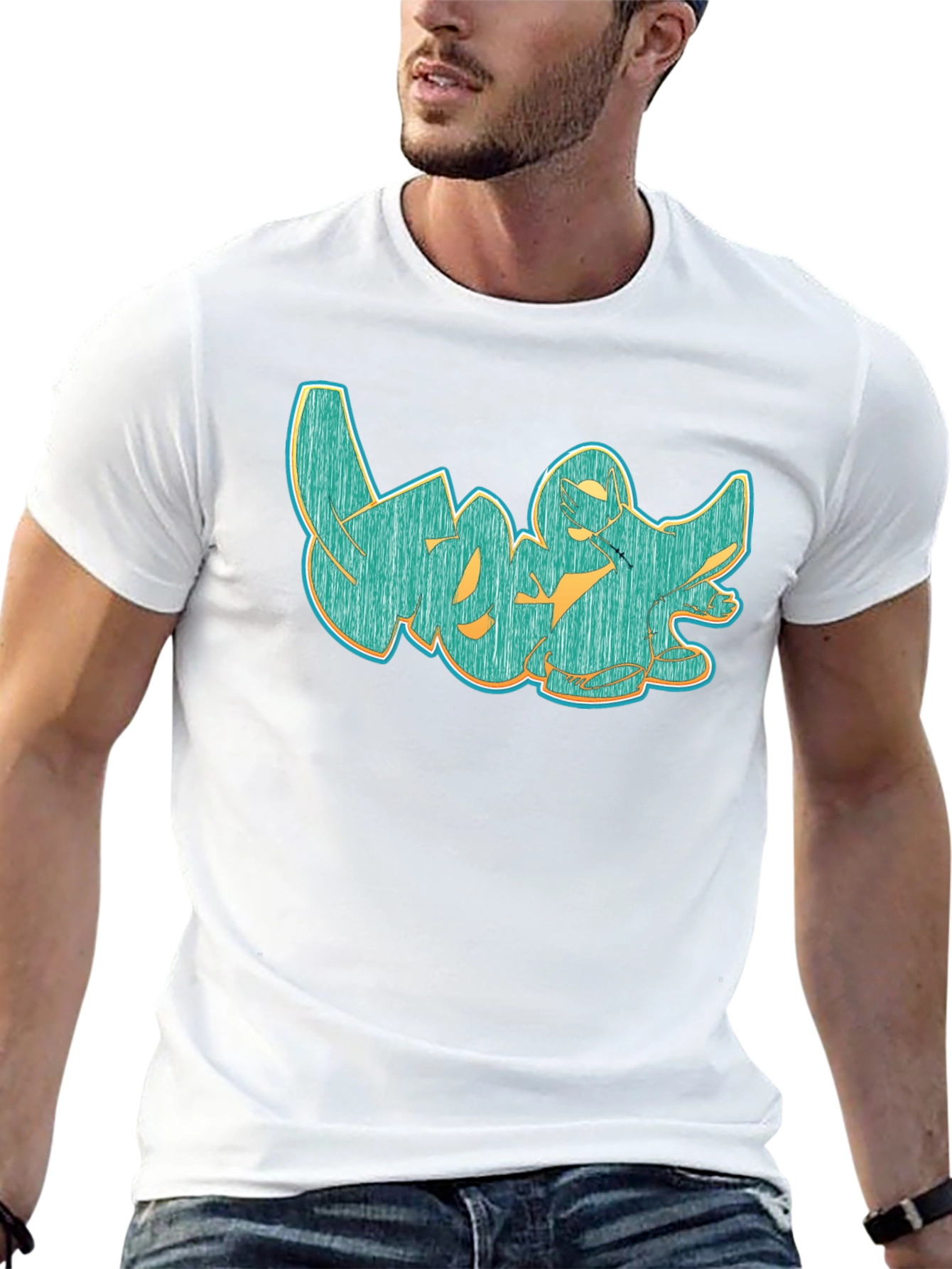 Graffiti Style Graphic Tee - Cool Casual Black T-Shirt