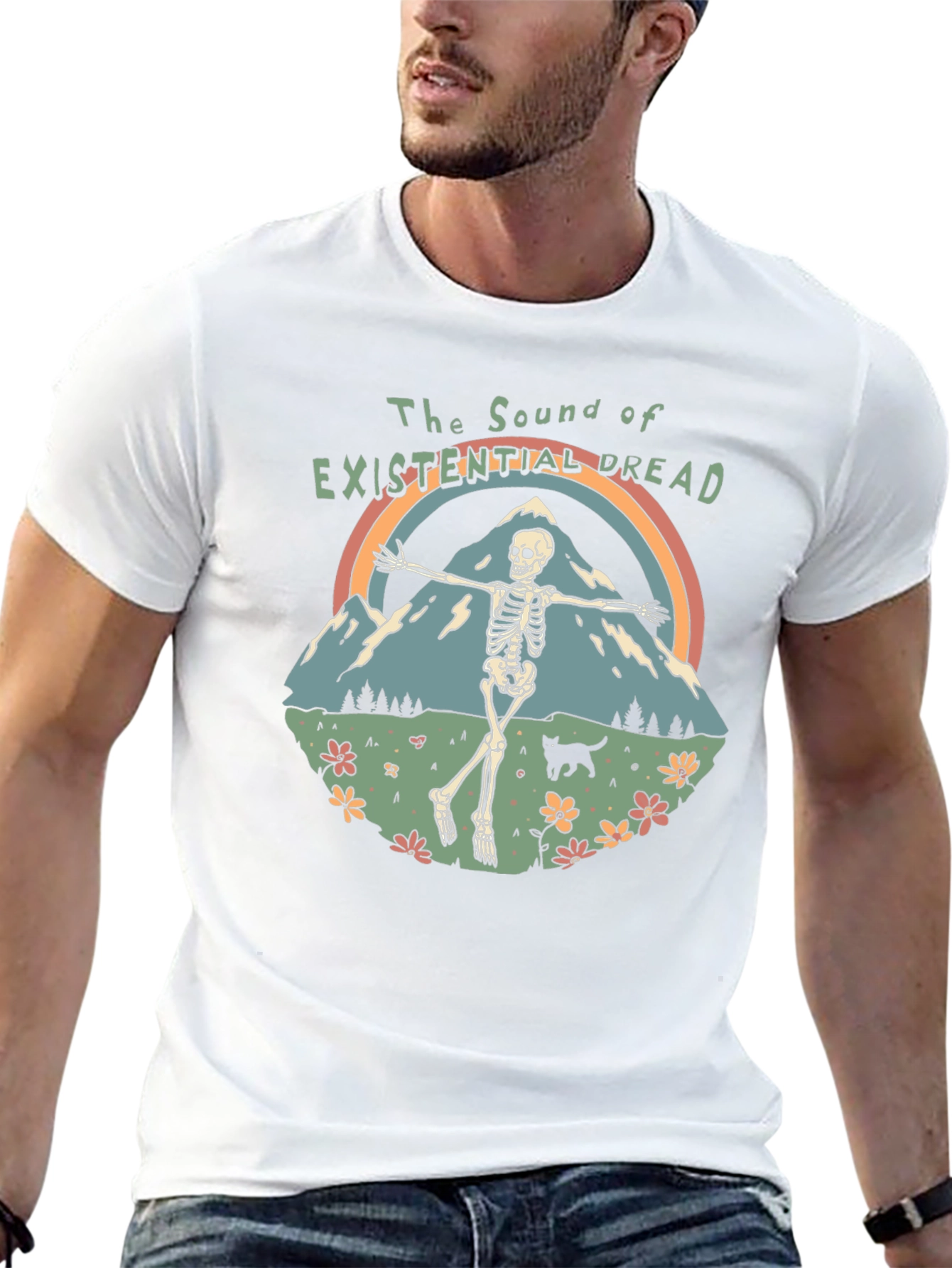 Existential Dread Skeleton Graphic T-Shirt