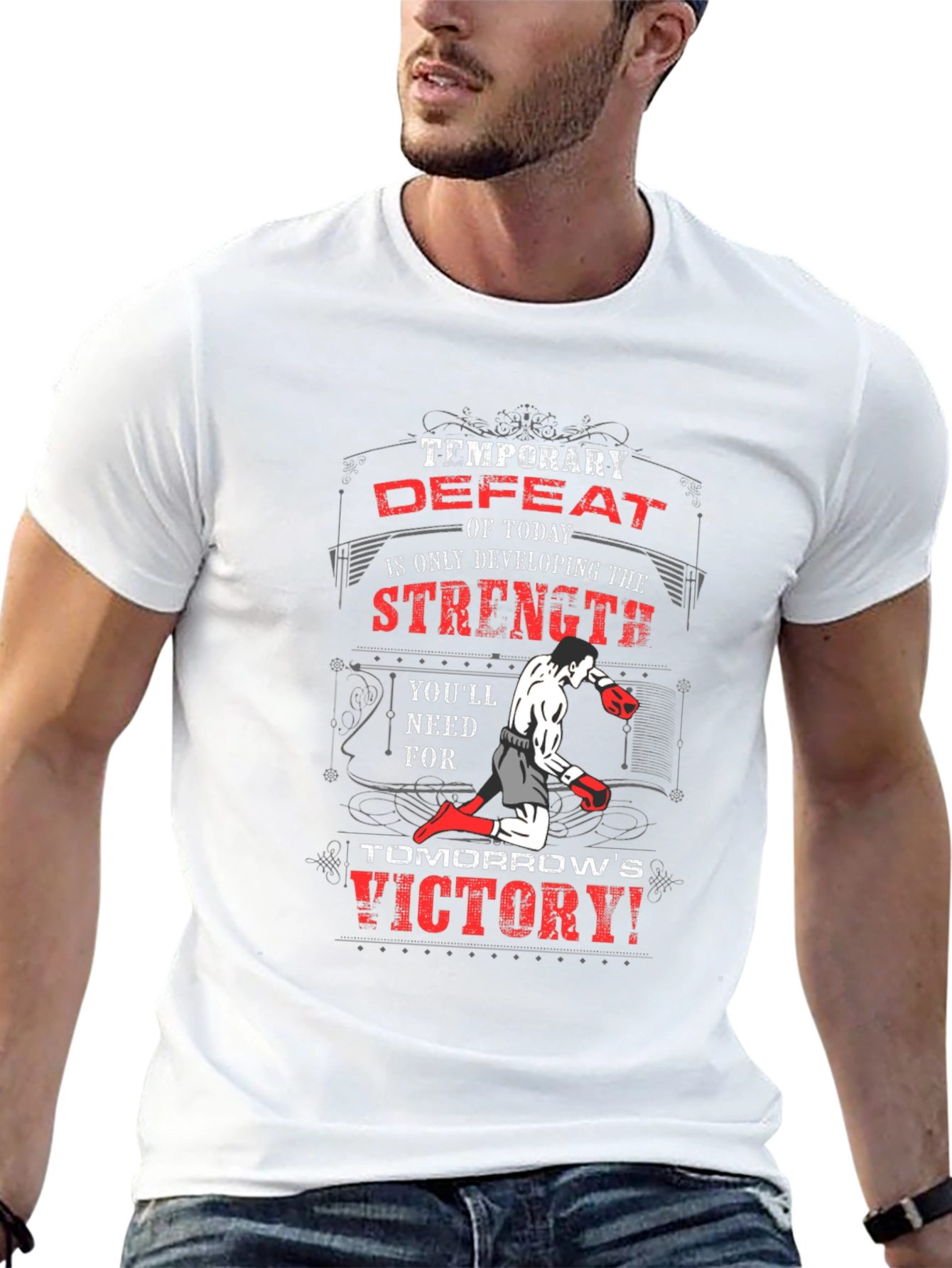 Motivational Boxing T-Shirt: Temporary Defeat