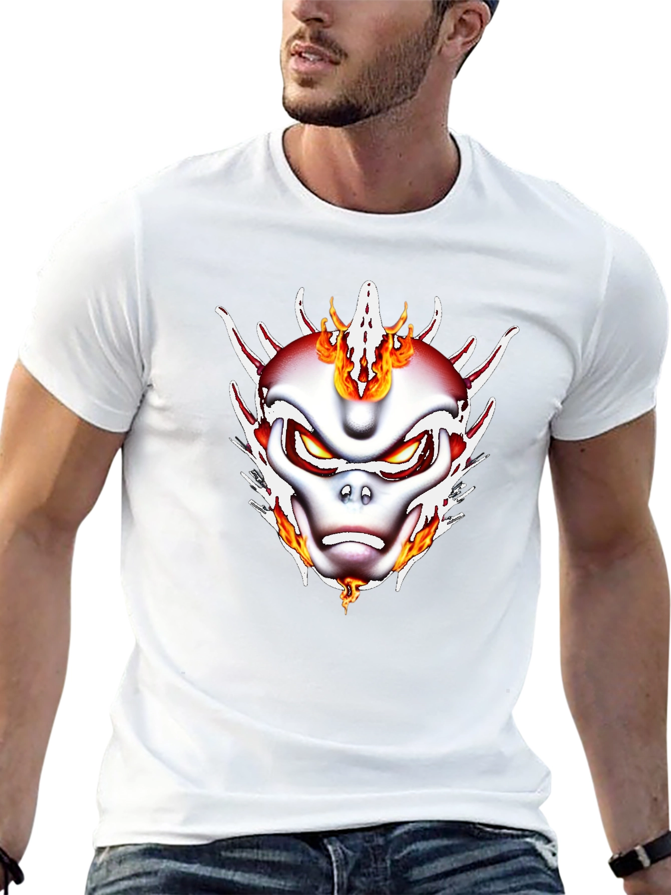 Fiery Dragon Graphic T-Shirt - Black