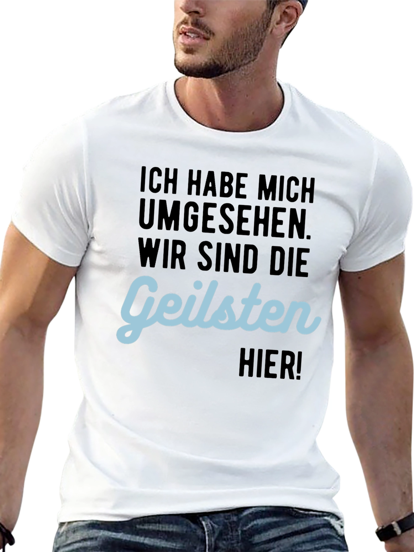 Geilsten Here Mens Black T-Shirt Funny German Slogan Tee