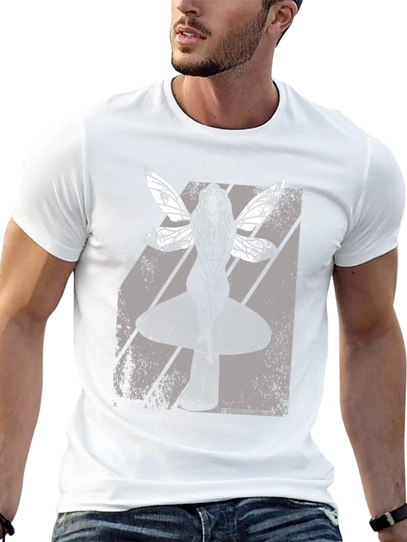 Fairy on Mushroom T-Shirt - Unique Graphic Tee