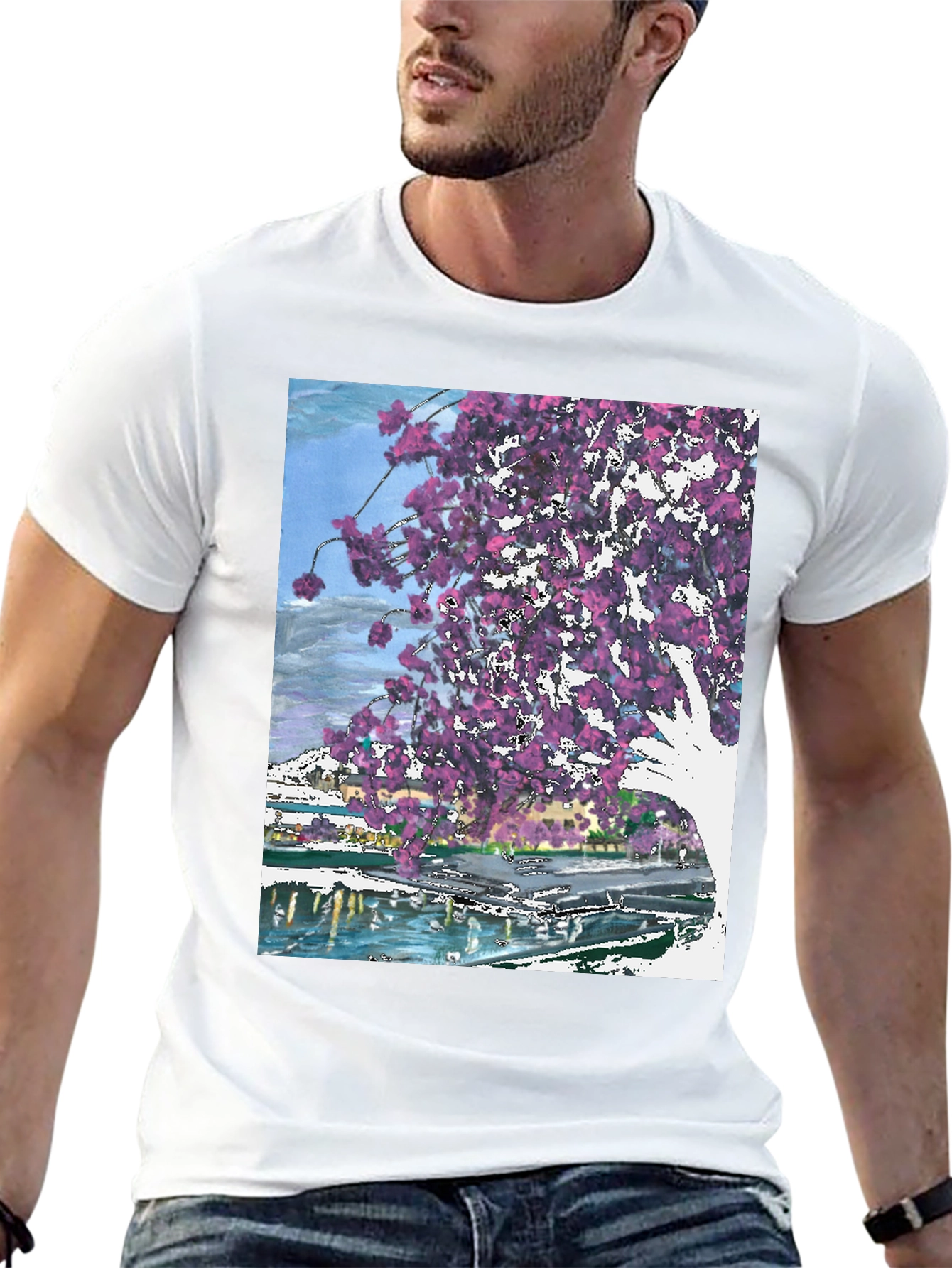 Floral Graphic Black T-Shirt