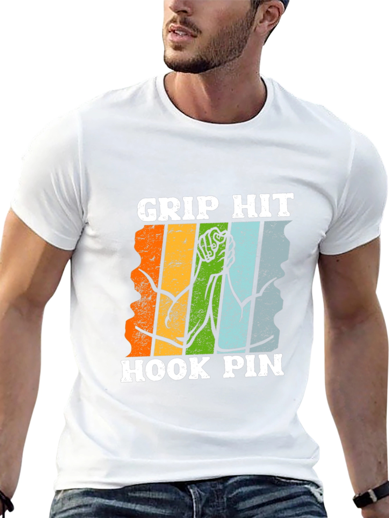 Grip Hit Hook Pin Arm Wrestling T-Shirt
