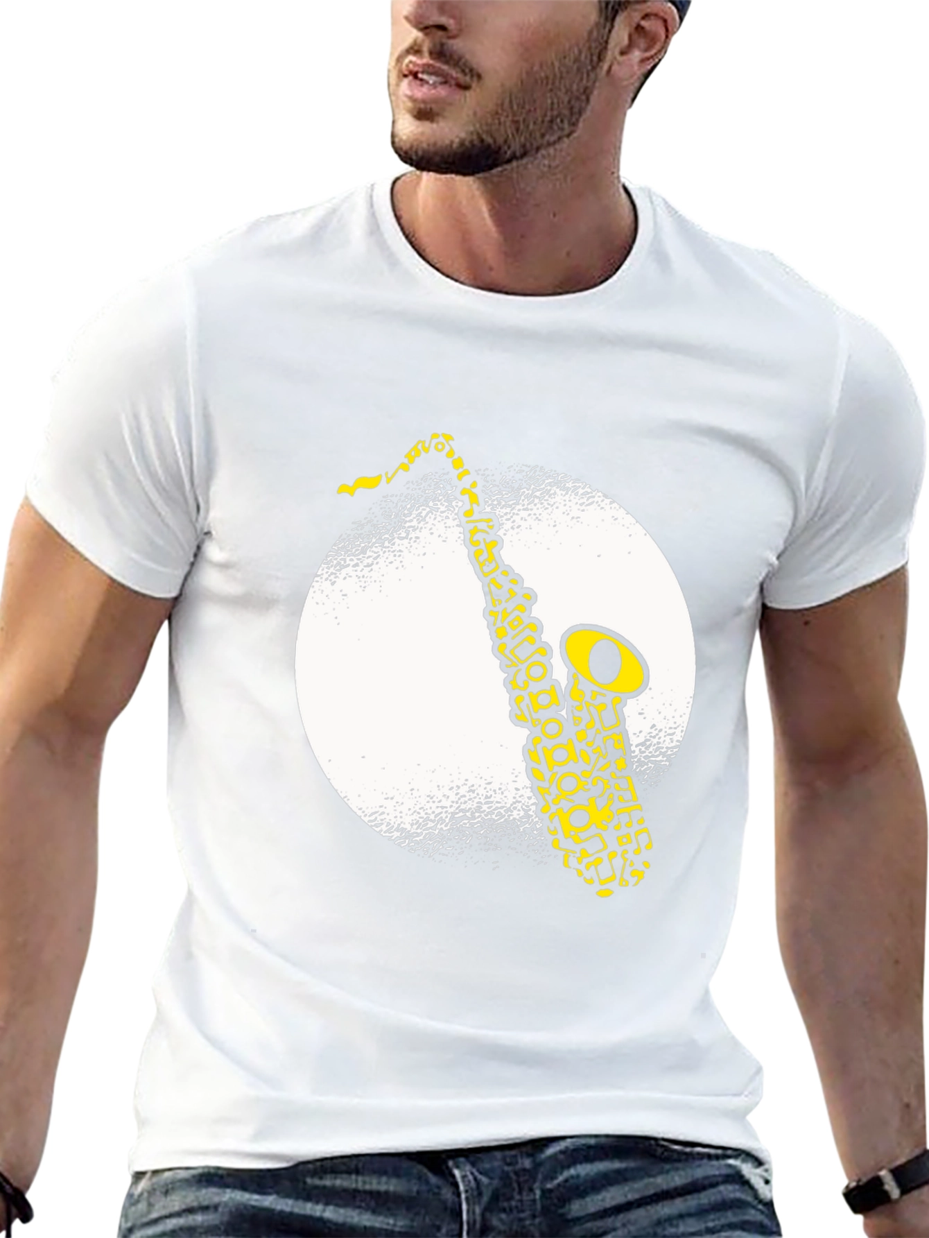 Saxophone Graphic Tee - Cool Music Shirt