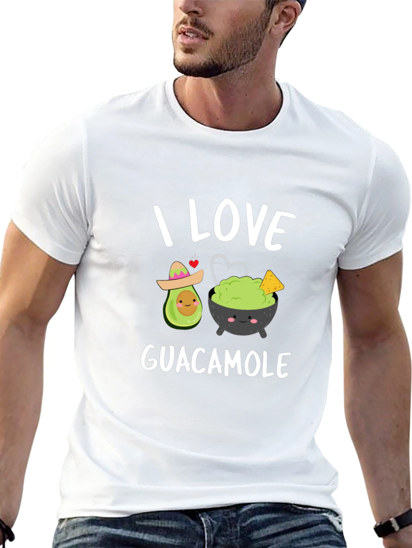 I Love Guacamole T-Shirt - Avocado & Dip Design