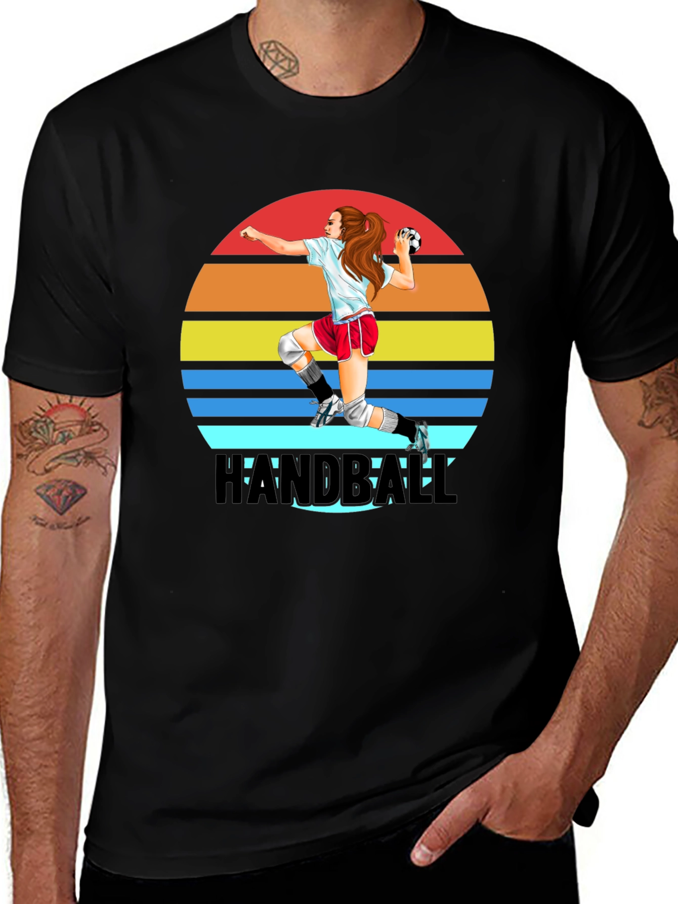 Handball Player Graphic T-Shirt