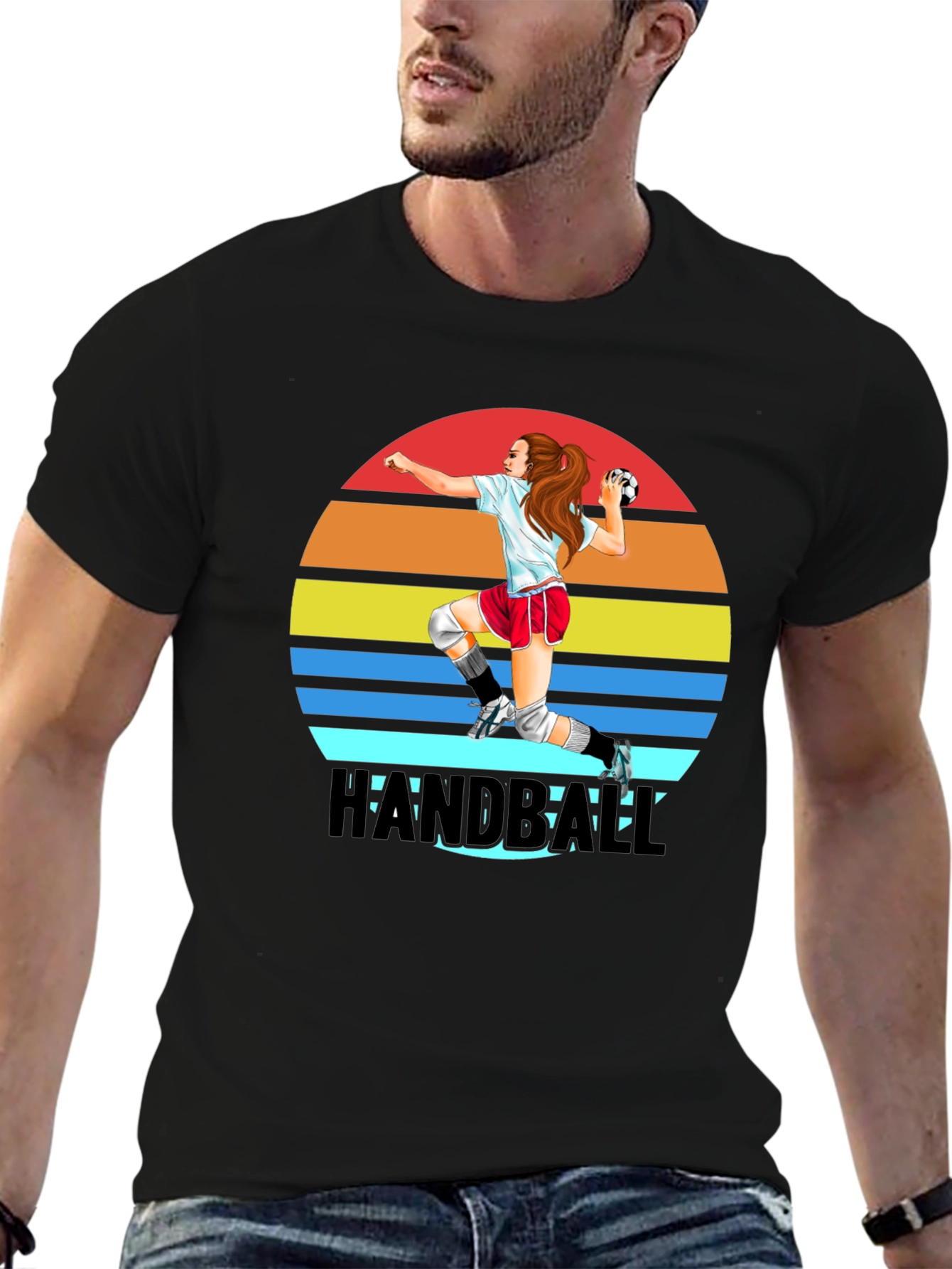Handball Player Graphic T-Shirt