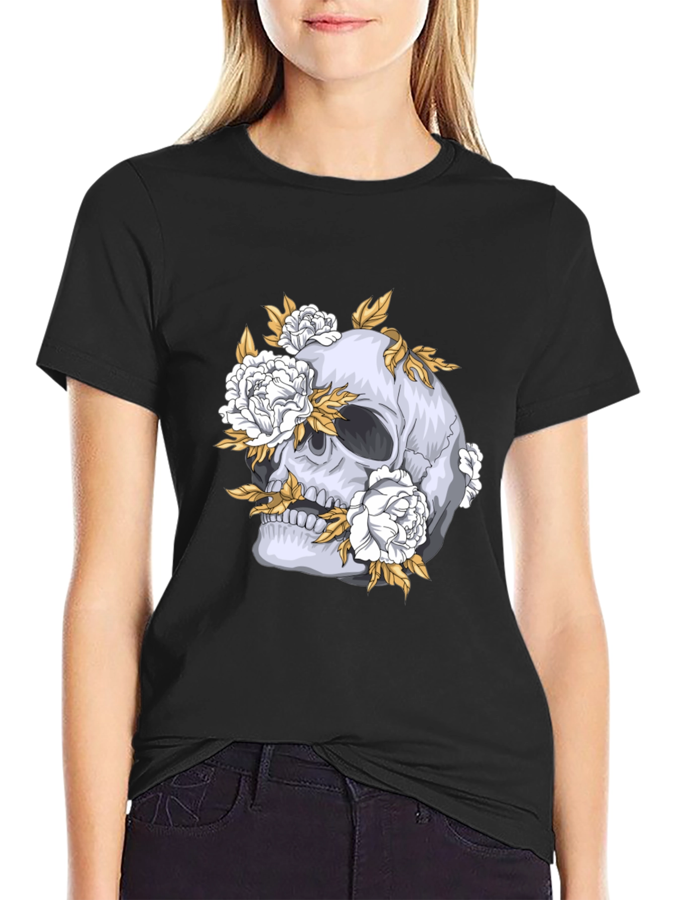 Skull & Floral Graphic Tee