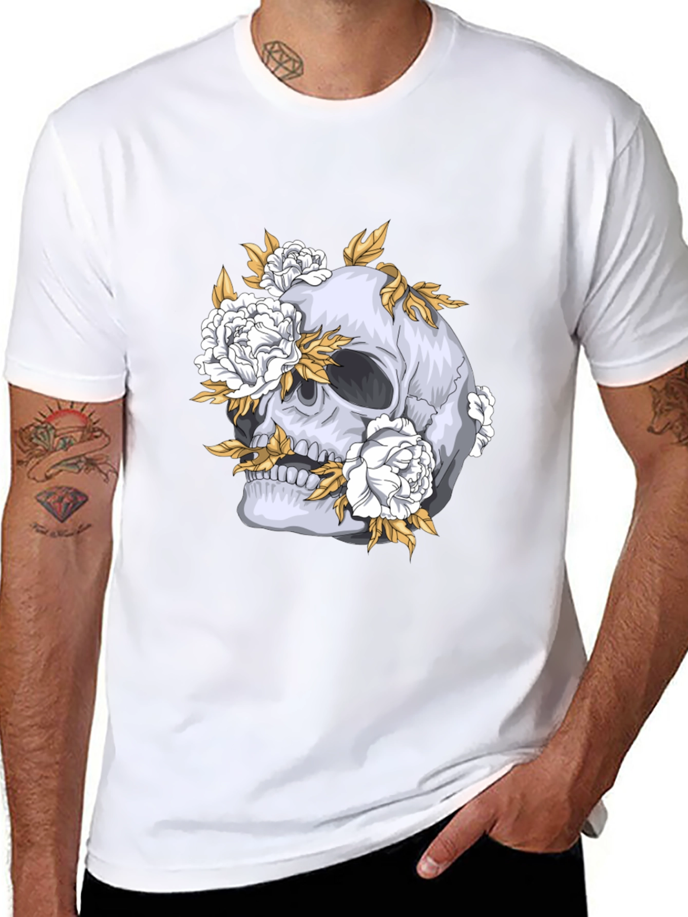 Skull & Floral Graphic Tee