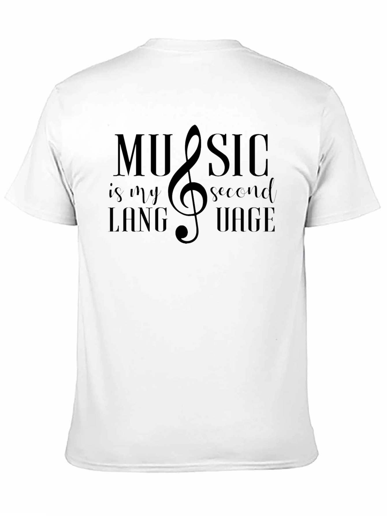 Music is my Second Language Black Graphic Tee