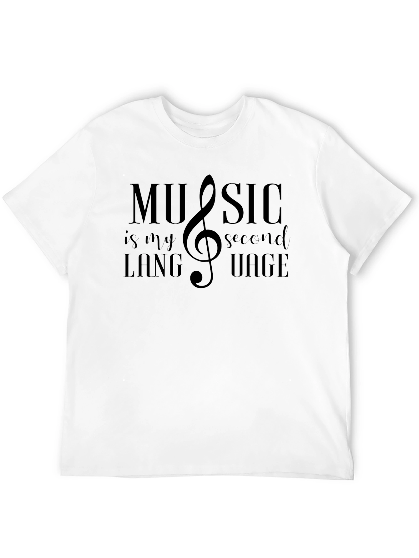 Music is my Second Language Black Graphic Tee