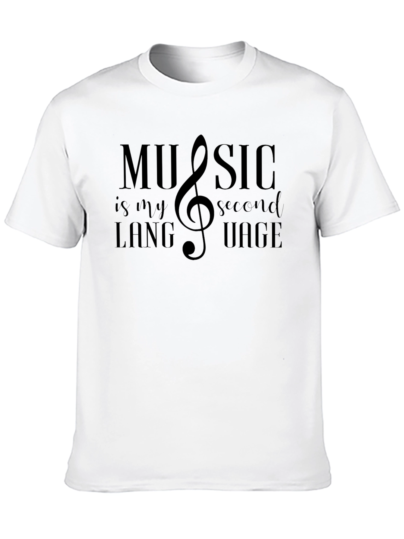 Music is my Second Language Black Graphic Tee