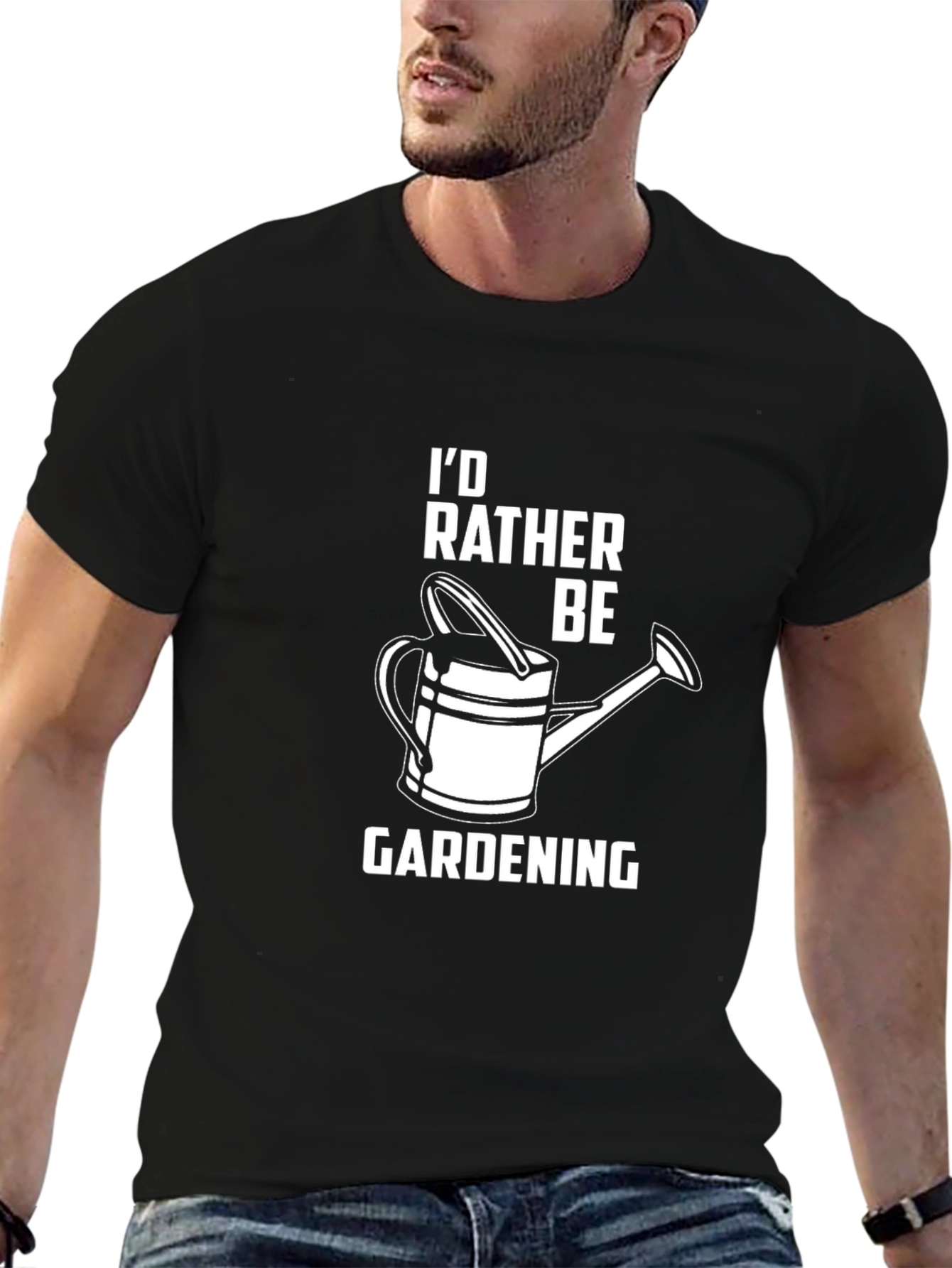 Id Rather Be Gardening Black T-Shirt