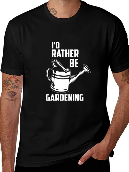 Id Rather Be Gardening Black T-Shirt