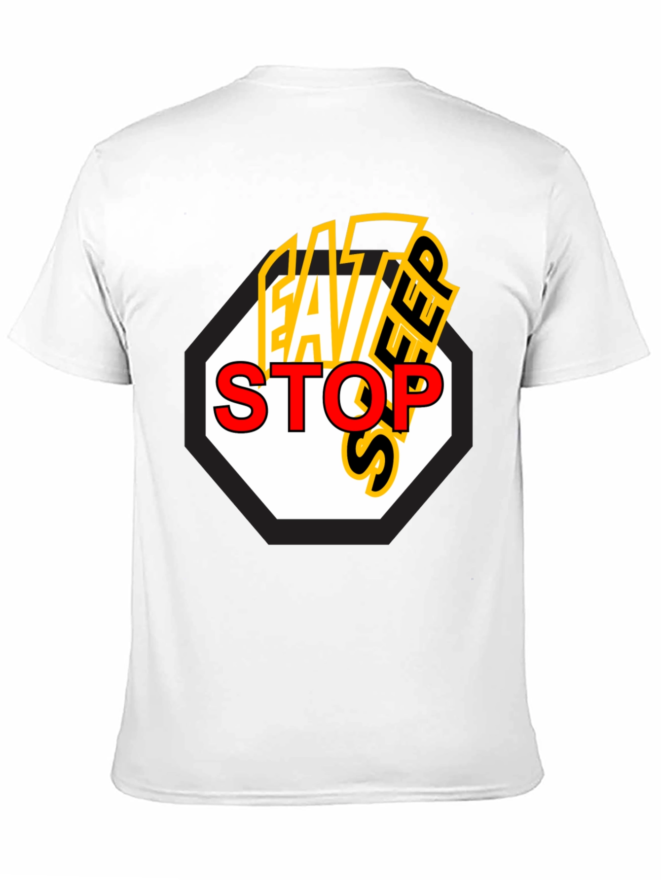 Eat Sleep Stop Mens Black Graphic Tee