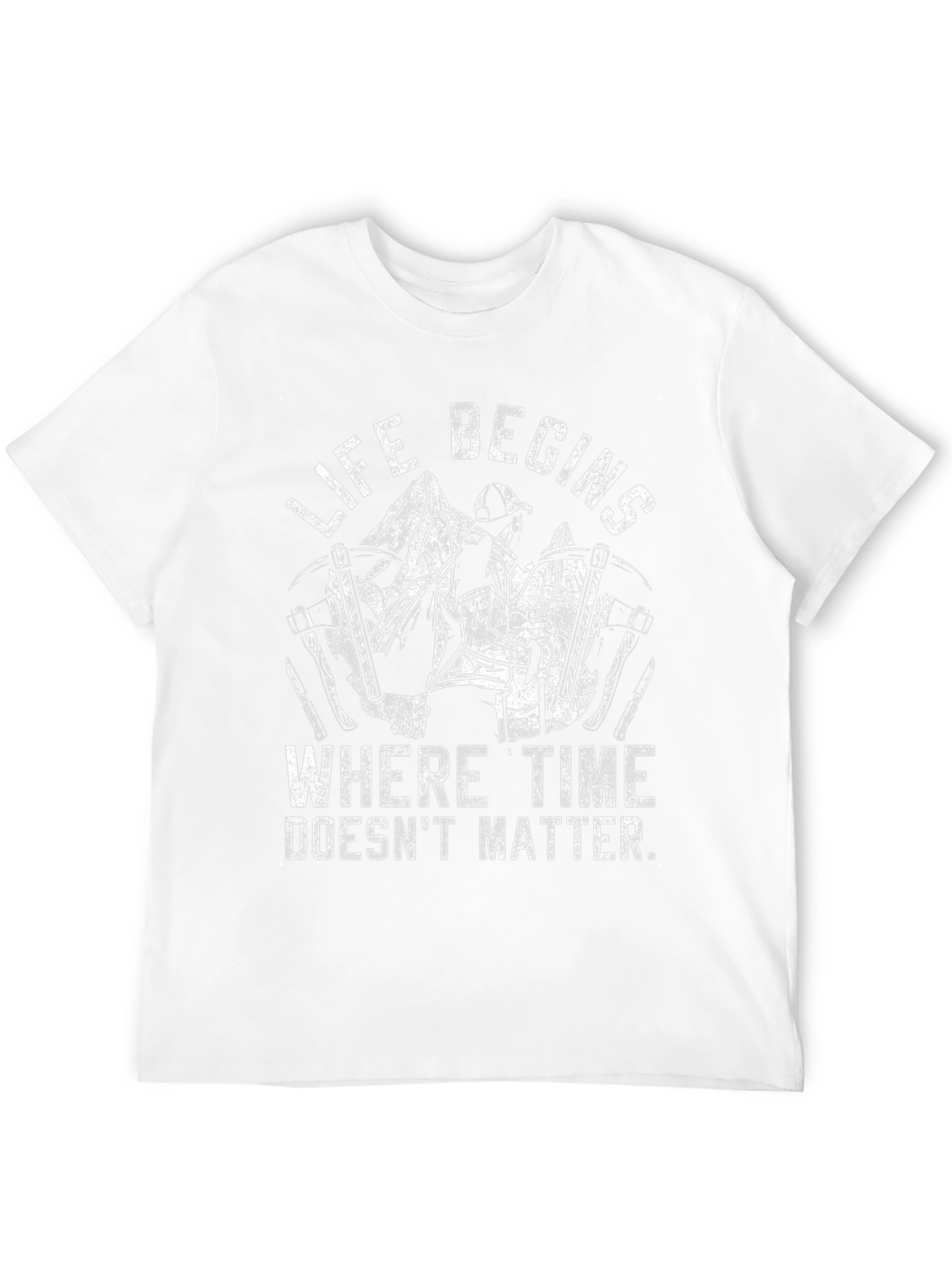 Life Begins Outdoors Black Graphic Tee