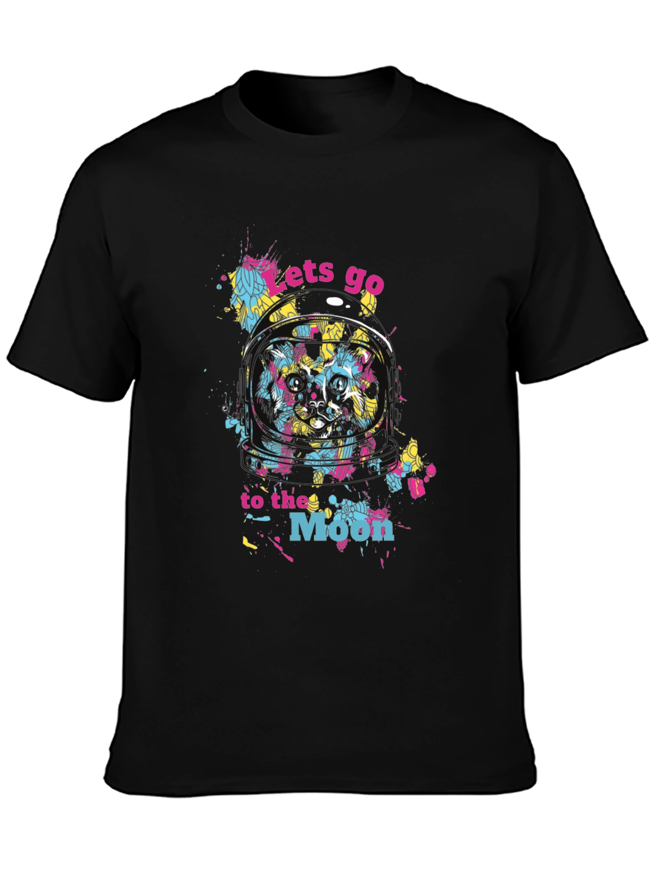 Cosmic Cat T-Shirt - Lets Go To The Moon!