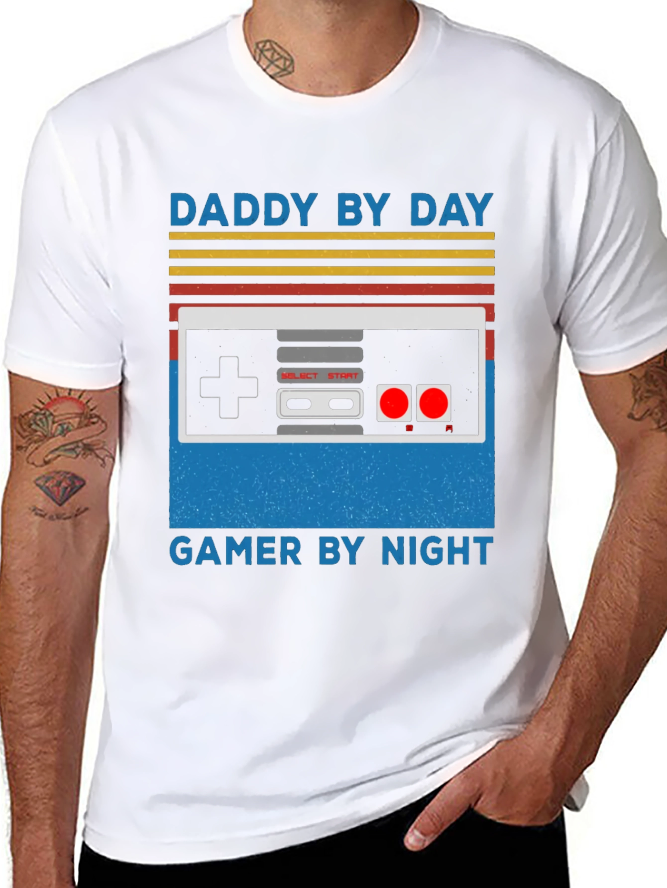 Daddy By Day Gamer By Night Graphic Tee