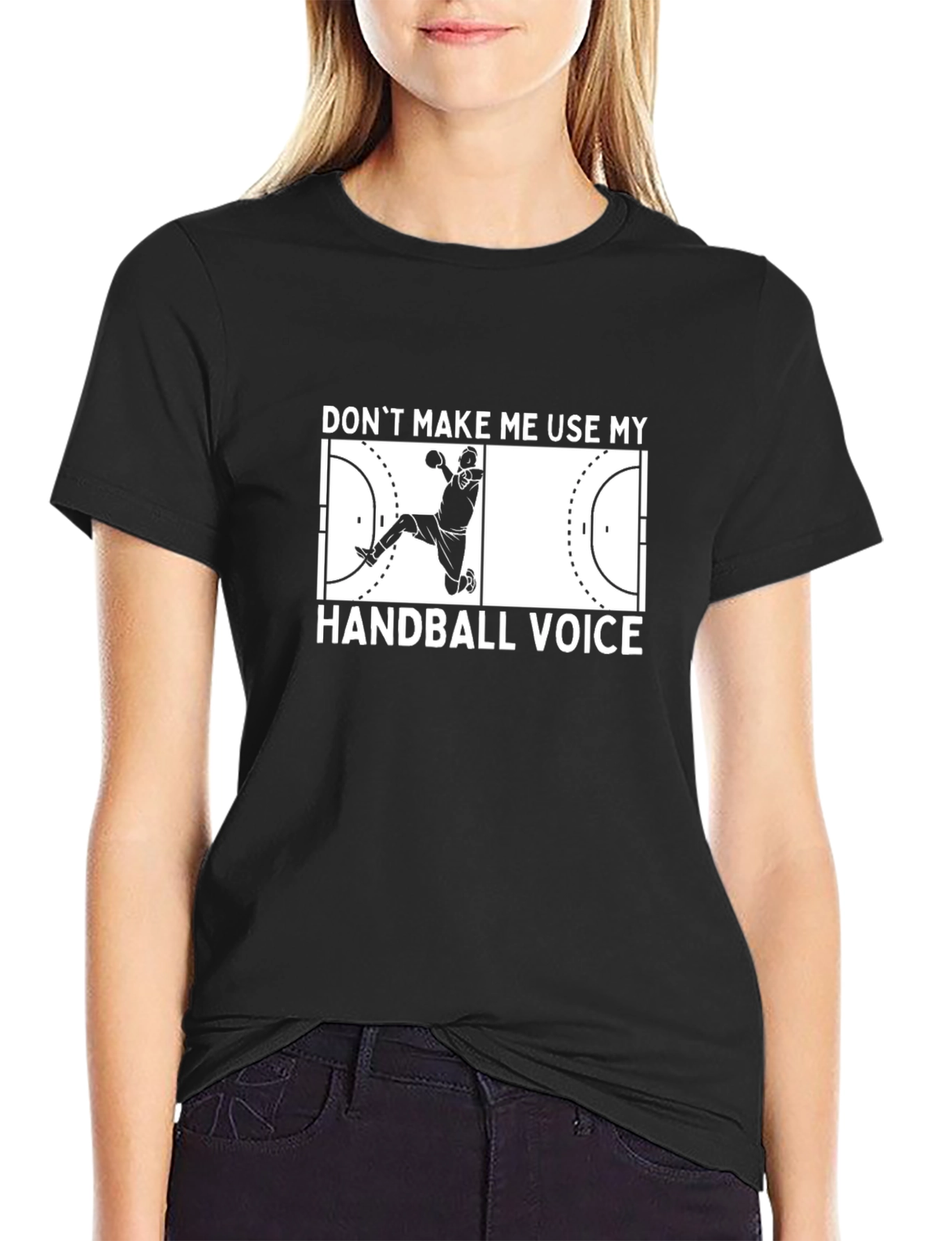 Handball Voice Black Graphic T-Shirt