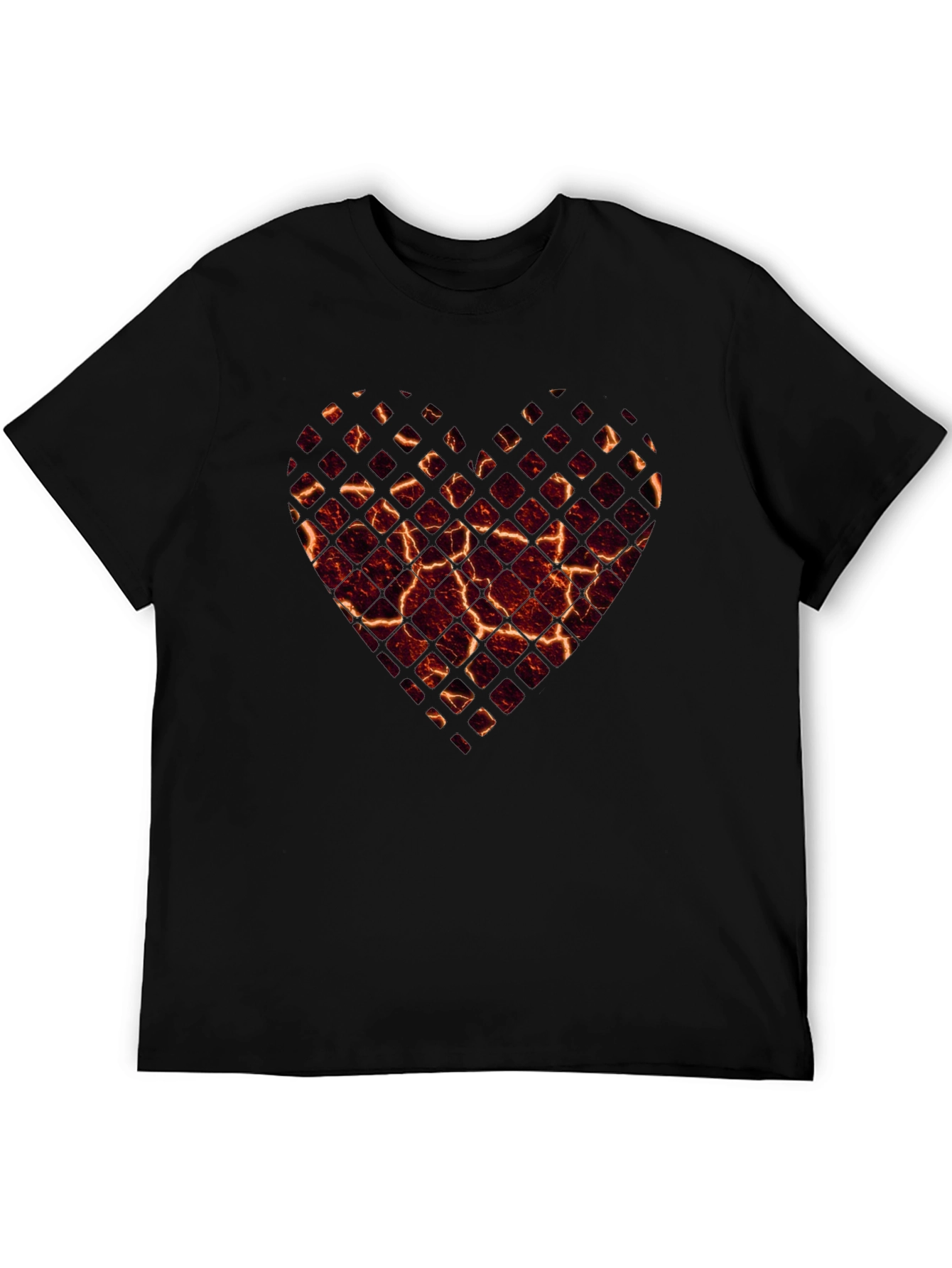 Fiery Heart Graphic Tee - Black T-Shirt
