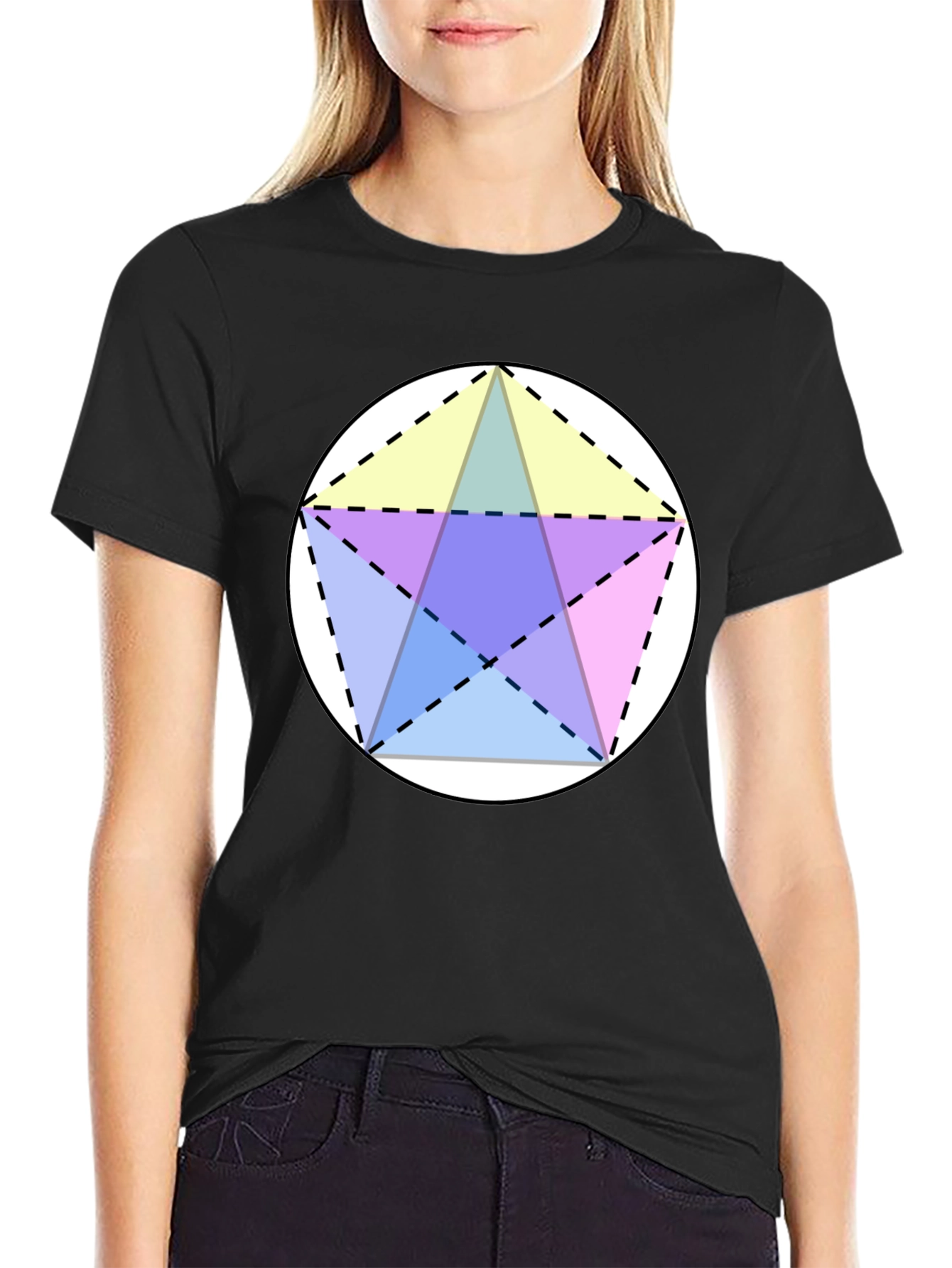 Geometric Star T-Shirt - Black