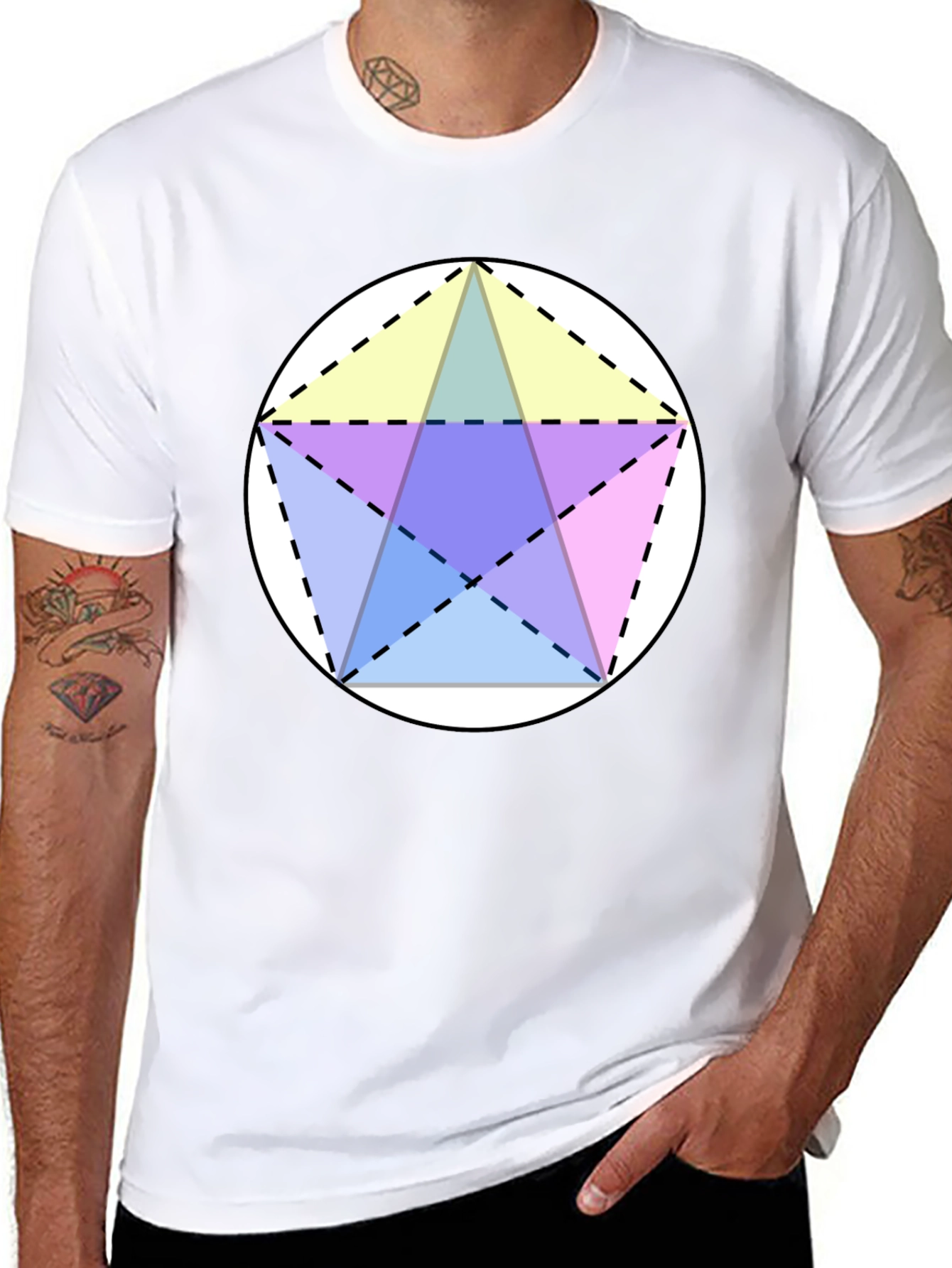 Geometric Star T-Shirt - Black