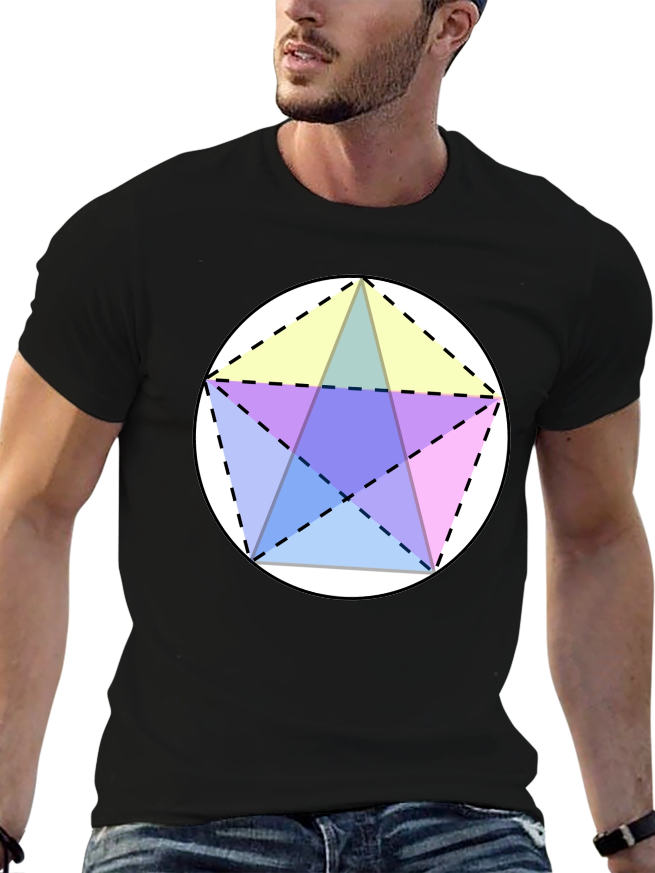 Geometric Star T-Shirt - Black
