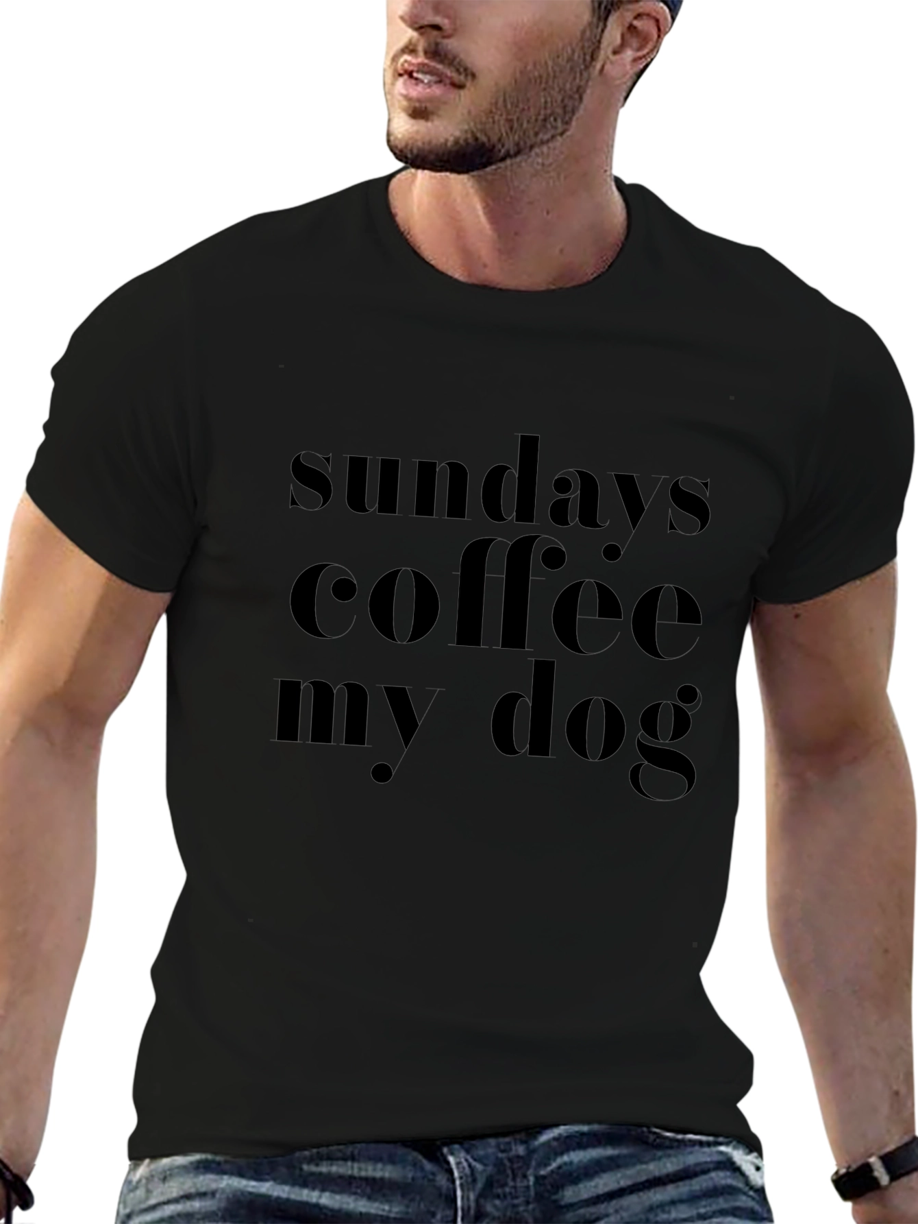 Sundays Coffee My Dog Graphic Tee - Black