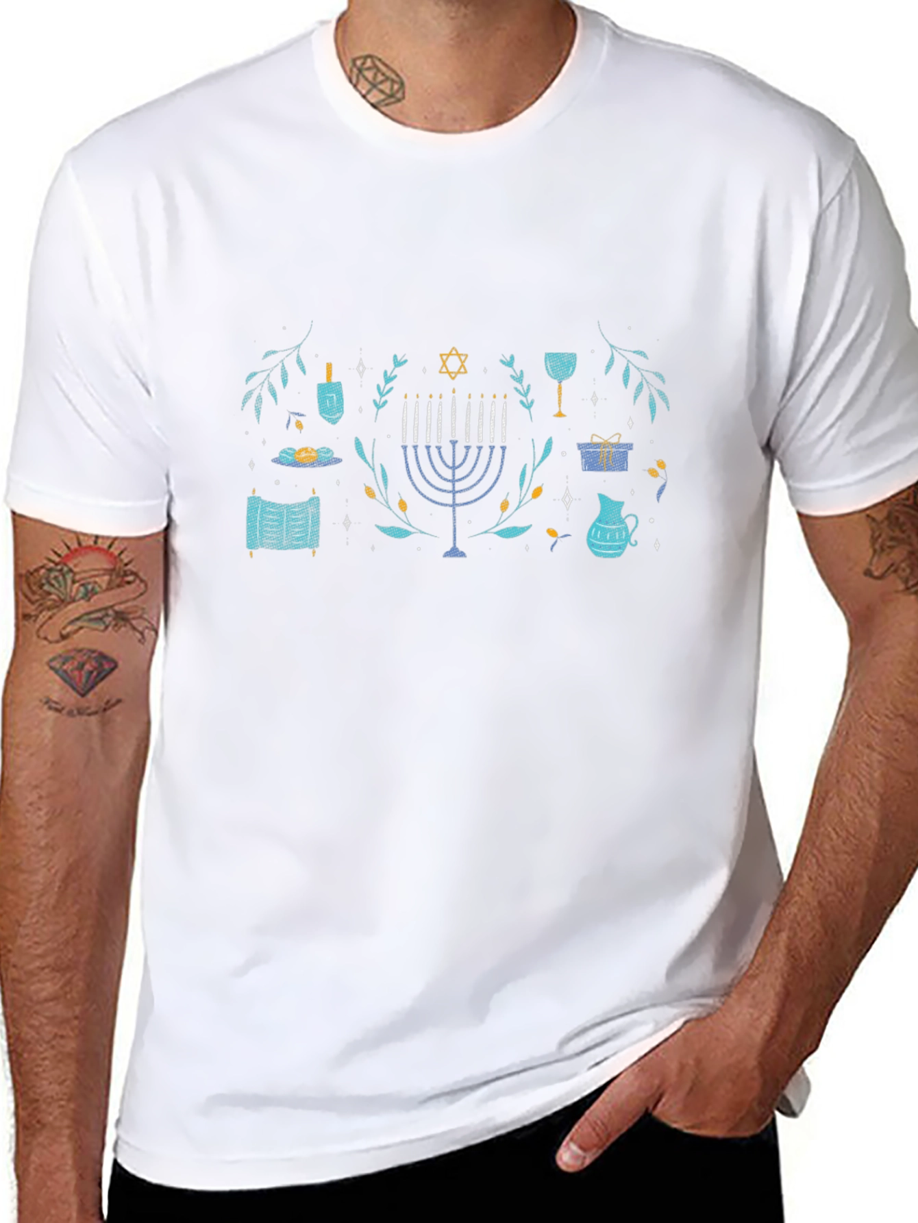 Hanukkah Celebration T-Shirt - Festive Holiday Design