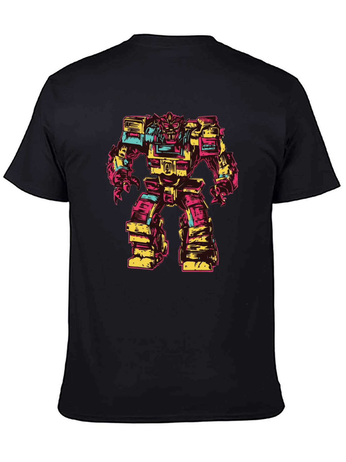 Retro Robot Graphic Tee - Bold Black T-Shirt