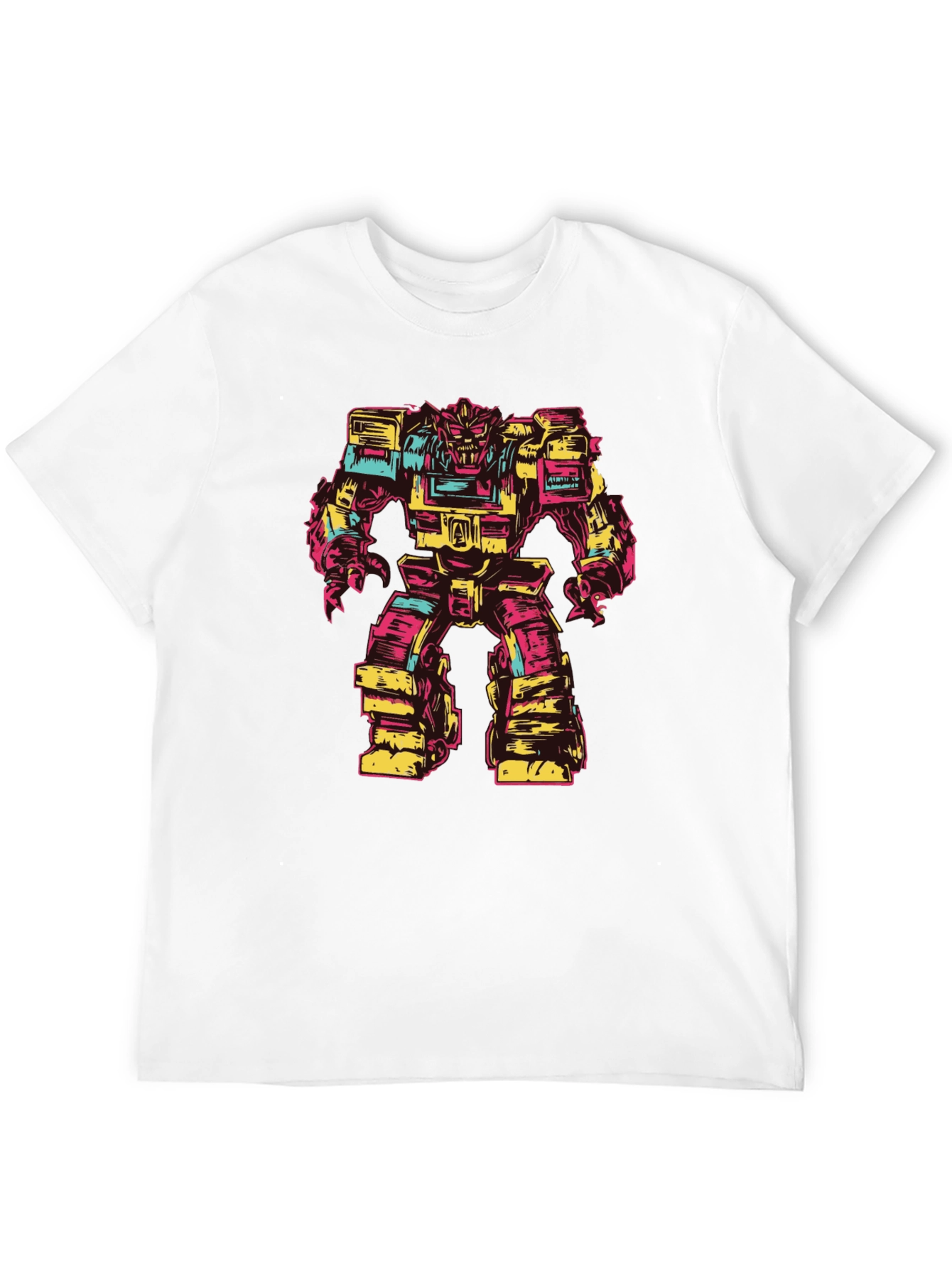 Retro Robot Graphic Tee - Bold Black T-Shirt