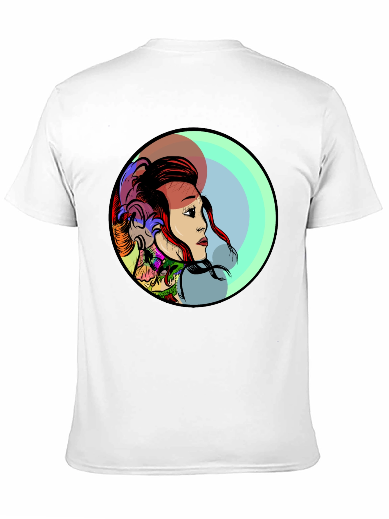 Edgy Tattoo Art Graphic Black T-Shirt for Men