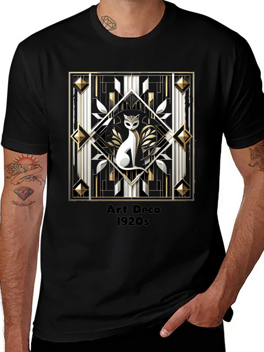 Art Deco Cat 1920s Graphic T-Shirt
