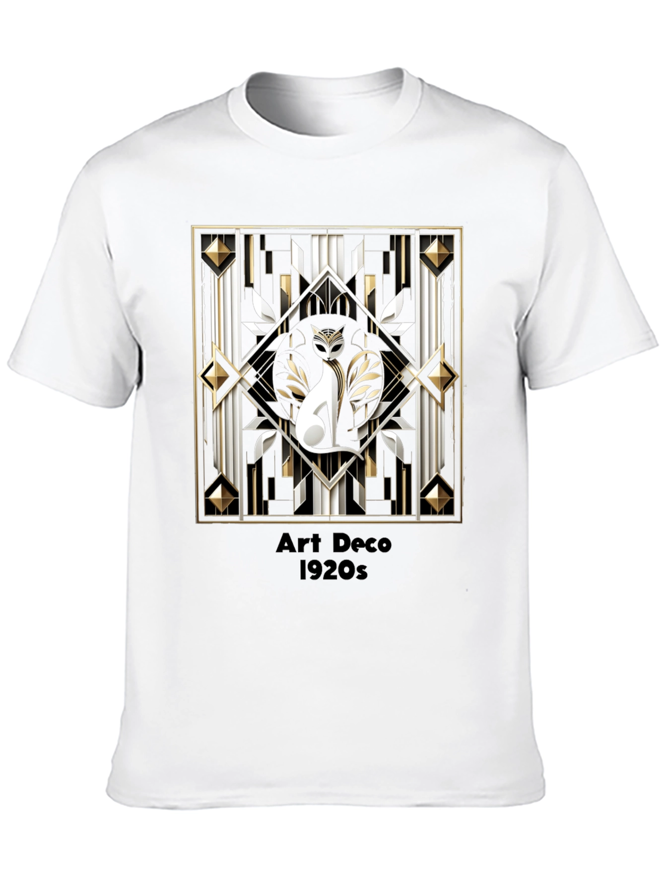 Art Deco Cat 1920s Graphic T-Shirt